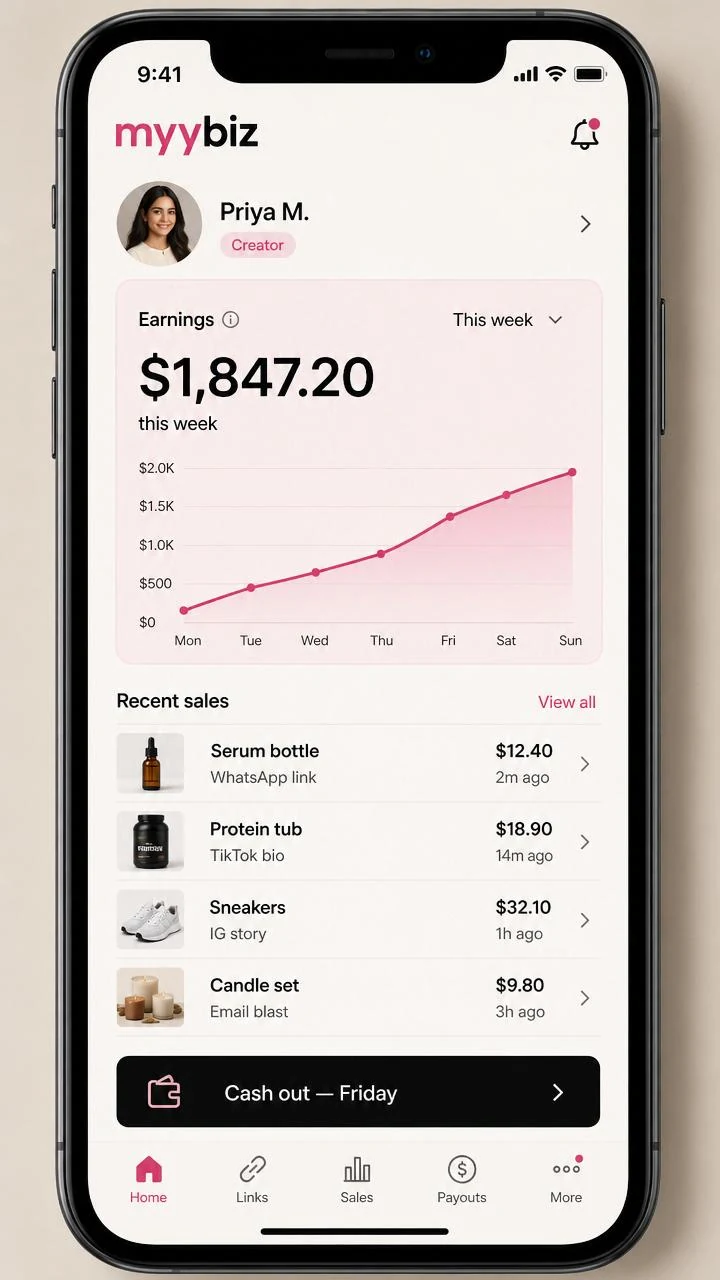 Creator earnings dashboard